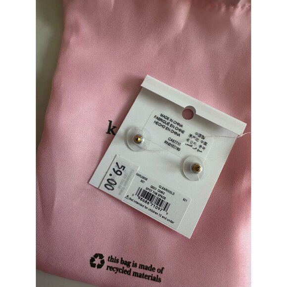 KATE SPADE Spot the Spade Gpld Stud Earrings NEW - Picture 4 of 4